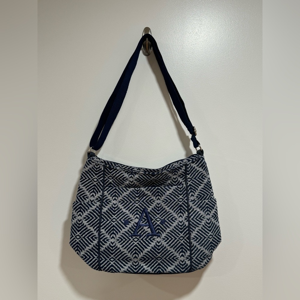 Thirty-One Carry All Blue Diamond Print Initial (A)